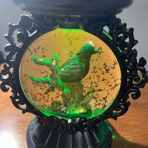 Bath and Body Works Noise-Making Water Globe Raven Pedestal 3-Wick Candleholder